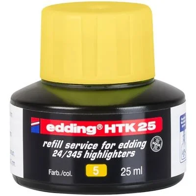 Recharge d&rsquo;encre Edding HTK 25 pour surligneurs 25 ml – Jaune