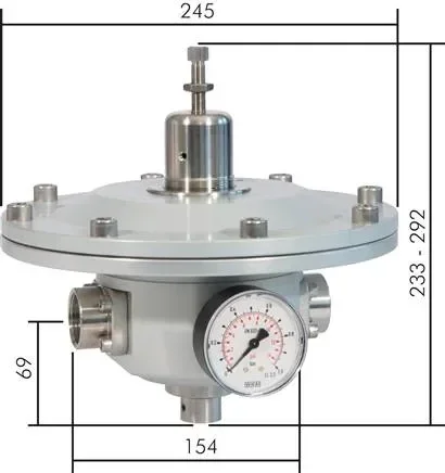 Réducteur de pression de précision G 1″, 200 – 1200 mbar pour CO2