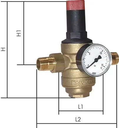 Réducteur de pression pour eau potable R 1″, 1,5 – 12 bar, DVGW