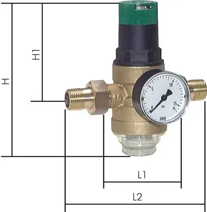 Réducteur de pression pour eau potable R 2″, 1,5 – 6 bar, DVGW