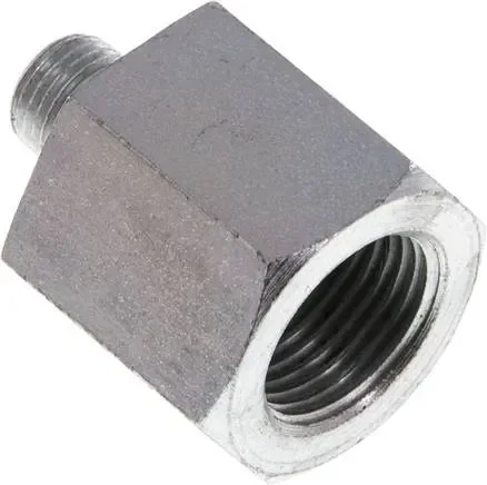 Réduction hydraulique G 1/8″(mâle)-G 3/8″(femelle), acier galvanisé, joint élastomère