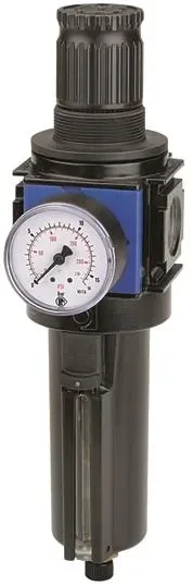 Régulateur de filtre -variobloc- G 3/8, 0,5 – 10 bar 3000 l/min, avec réservoir métallique, tube de visualisation et manomètre