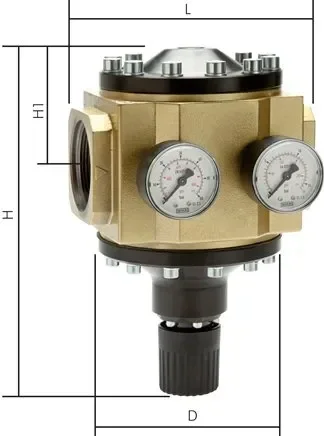 Régulateur de pression haute pression G 1-1/2″ 0,5 – 16 bar, débit 25 000 l/min