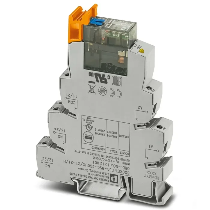 Relais d&rsquo;interface Phoenix Contact PLC-RSC-230UC/21-21/MS, 220 V dc, 230V c.a., 2 RT, montage Rail DIN