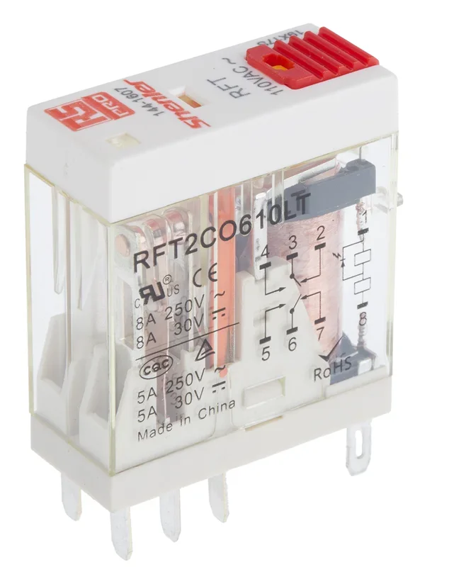 Relais de puissance RS PRO, 2 RT, bobine 110V c.a. Enfichable 530mW