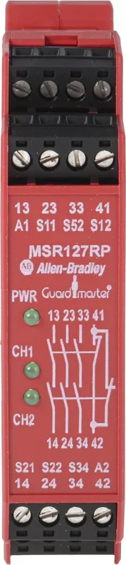 Relais de sécurité Allen Bradley 440R / MSR127RP, 24V c.a. / V c.c., 1 canal, 3 contacts de sécurité
