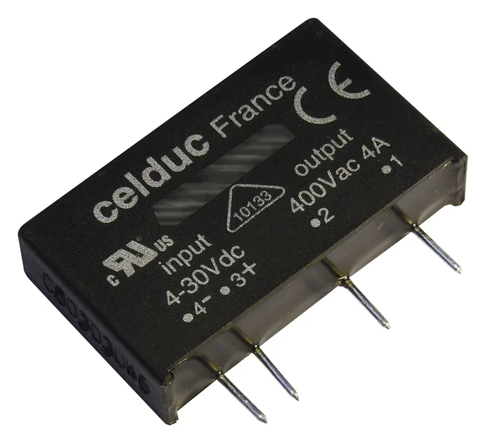 Relais statique Celduc SK, 5 A, Montage sur CI, 10 V c.c., 460 V c.a.