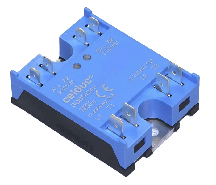 Relais statique Celduc SOB8, 2 x 35 A, Montage panneau, 30V c.a. / V c.c., 600 V c.a.