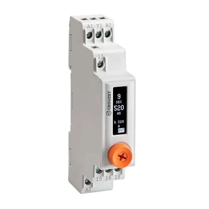 Relais temporisé Crouzet DZ1R, 12 → 240V c.a. / V c.c., Rail DIN, 1 contact