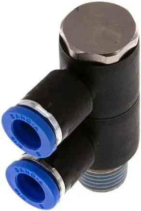 Répartiteur multiple enfichable, 2 fois R 1/4″-8mm, standard IQS