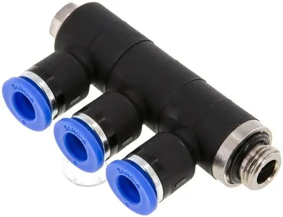 Répartiteur multiple enfichable, 3 fois G 1/8″-6mm, standard IQS