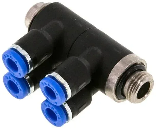 Répartiteur multiple enfichable, 4 fois G 1/8″-4mm, standard IQS
