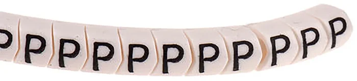 Repère câble HellermannTyton Helagrip , Ø câble 1 → 3mm, Texte : P, Noir sur Blanc