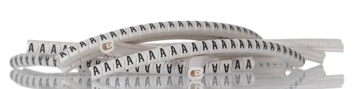 Repère câble HellermannTyton Helagrip , Ø câble 2 → 5mm, Texte : A, Noir sur Blanc