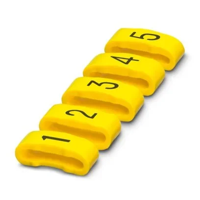 Repère câble Phoenix Contact , Ø câble 10 → 136mm, Texte : 1, 2, 3, 4, 5, Jaune