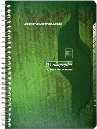 Répertoire à reliure intégrale 180 pages, format 14,8 x 21 cm, quadrillé 5×5