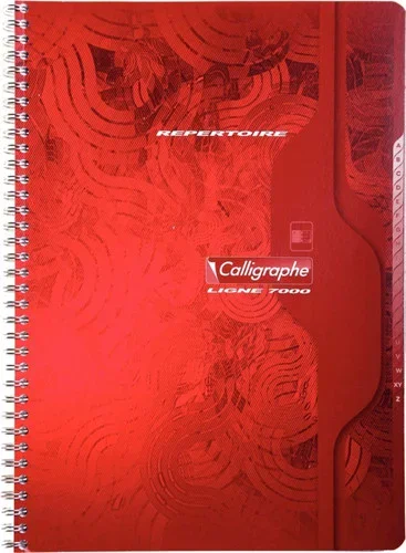 Répertoire à reliure intégrale 180 pages, format 21 x 29,7 cm, quadrillé 5×5