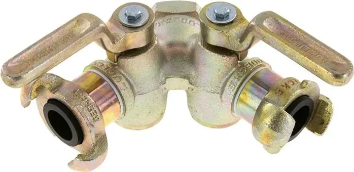 Robinet d’eau double avec raccord pour compresseur, G 1″(F)