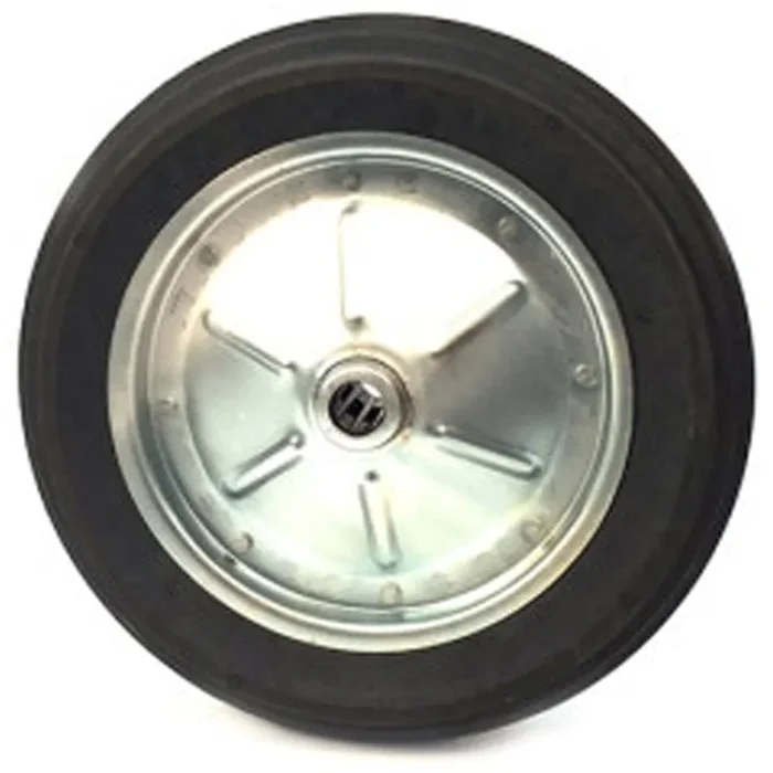 Roue de brouette increvable – Moyeu a rouleaux – Diametre 400 mm – Jantes tole zinguee – Noir
