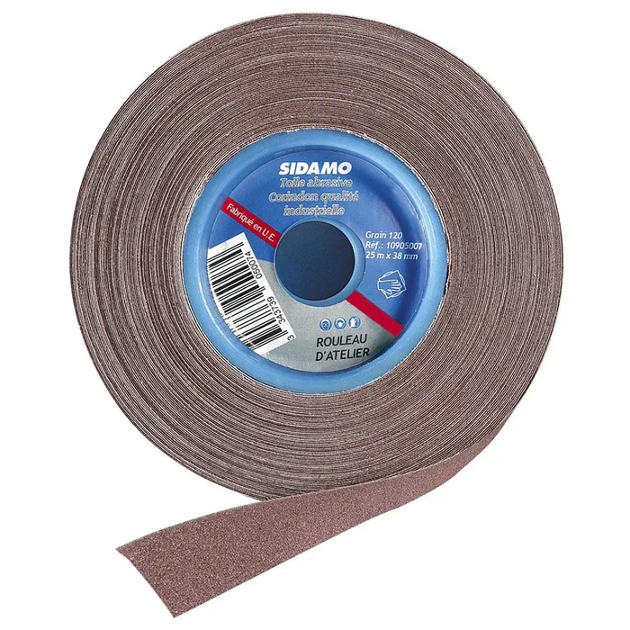 ROULEAU ABRASIF D&rsquo;ATELIER 25MX38MM GR 100 CORINDON SIDAMO – 10905006