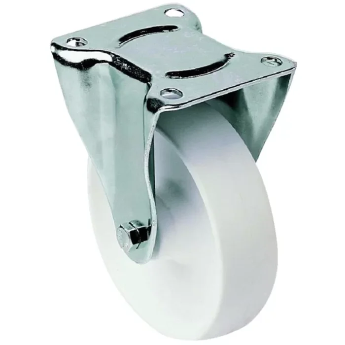 Roulette standard a platine fixe polypropylene blanc