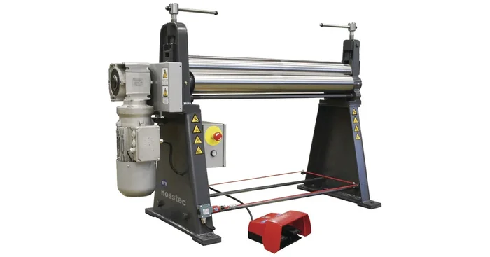 Rouleuse électrique industrielle à 3 rouleaux largeur du travail 1270 mm épaisseur jusque 5 mm en acier 1,1 kW 230V Nosstec