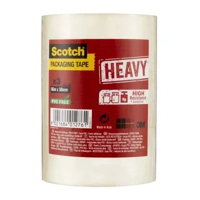 Ruban adhésif d’emballage Scotch Heavy polypropylène 57 microns 50mm x 66m Transparent – Tour de 3