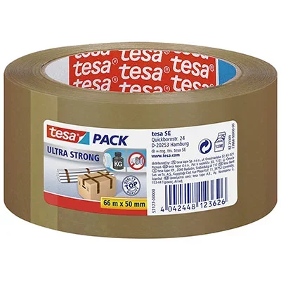Ruban adhésif d’emballage tesapack PVC Ultra Strong 65 microns – 50 mm x 66 m – havane
