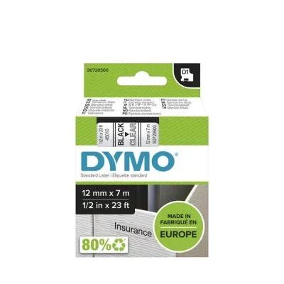 Ruban Dymo D1 – 45010 – Ruban noir/transparent – 12 mm x 7 m