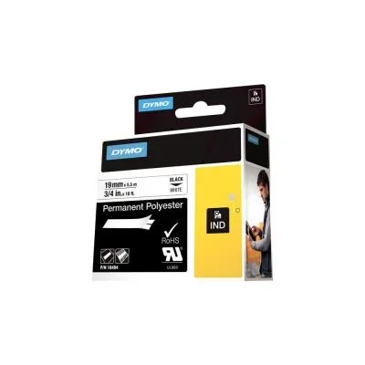 Rubans titreuse Dymo Rhino 18484 – écriture Noir / fond Blanc – 19 mm x Longeur 3,5m – Polyester