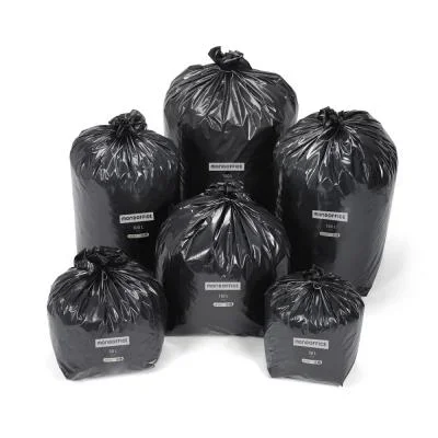 Sac poubelle Mondoffice 160L noir recyclé forte résistance – Lot de 100 sacs