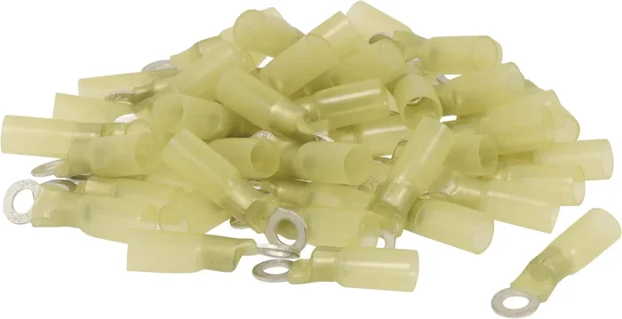 Sachet 50 cosses a oeil thermoretractable jaune pour fil 4 a 6mm² m5 – 272750