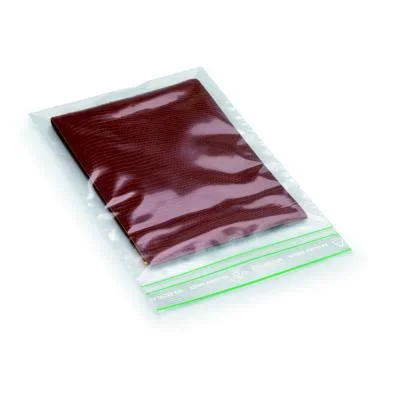 Sachet plastique recyclé à fermeture zip Raja – 12 x 18 cm – épaisseur 60 microns – transparent – carton de 1000