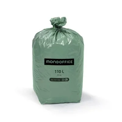 Sacs poubelle Mondoffice écologique 100% recyclé 110L Vert – Lot de 200 sacs