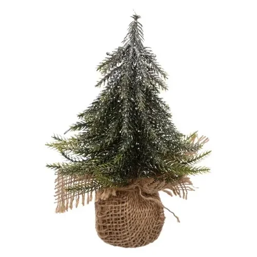 Sapin Branche Vert Paillettes Argenté H. 20 cm
