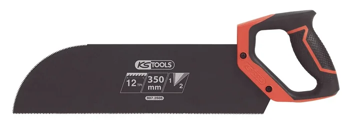 Scie à panneau 350mm, 2 angles de coupe 12TPI, poignée bi-matière KS TOOLS – 907.2508