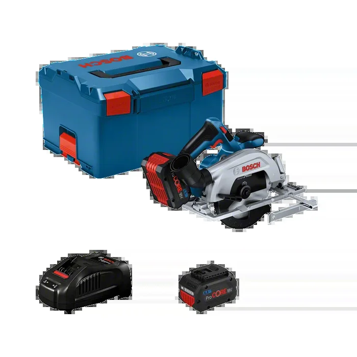 Scie circulaire sans fil GKS 18V-57-2 Bosch avec 2 batteries Li-Ion ProCORE 5,5Ah et chargeur