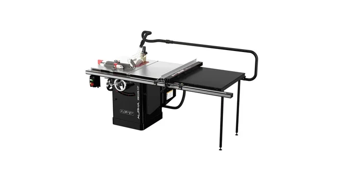 Scie circulaire sur table d’atelier diam. 250mm 4kw 400V butée 91cm MW-Tech