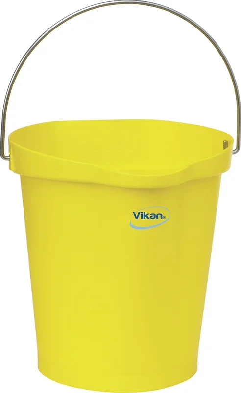 Seau en Plastique Jaune avec poignée, 12L