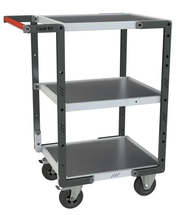 Servante 3 plateaux tôle 550×500 mm roues CC 250 kg – FIMM – 884720312