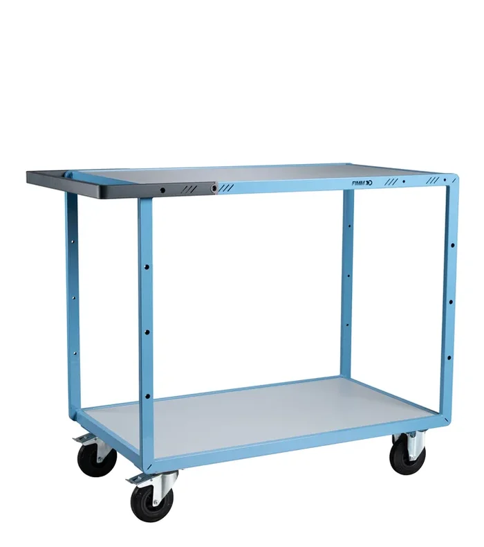 Servante mécano-soudée 2 plateaux mélaminé roues CC 250 kg – FIMM – 880702111