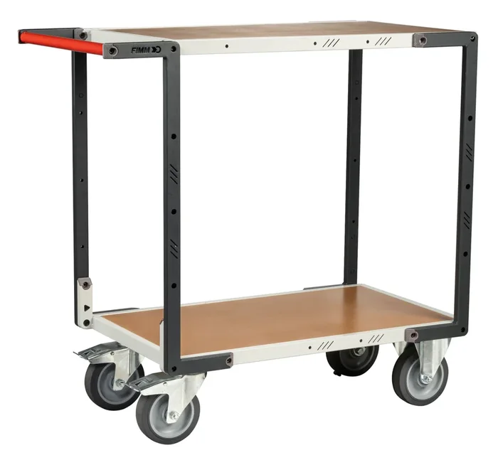 Servante montée 2 plateaux médium 850×500 mm roues TPE 400 kg – FIMM – 886721242