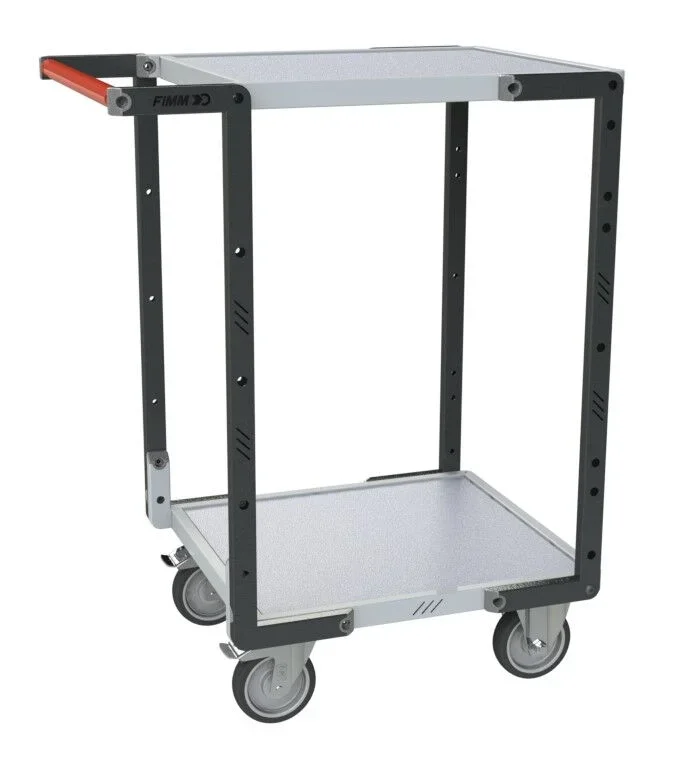 Servante montée 2 plateaux mélaminé 550×500 mm roues TPE 250 kg – FIMM – 886720121