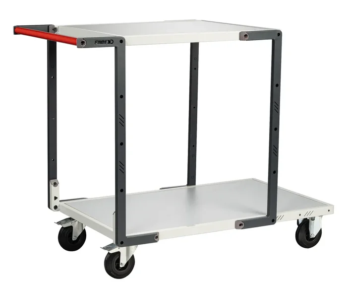 Servante montée 2 plateaux mélaminé + roues CC 250 kg – FIMM – 886722111
