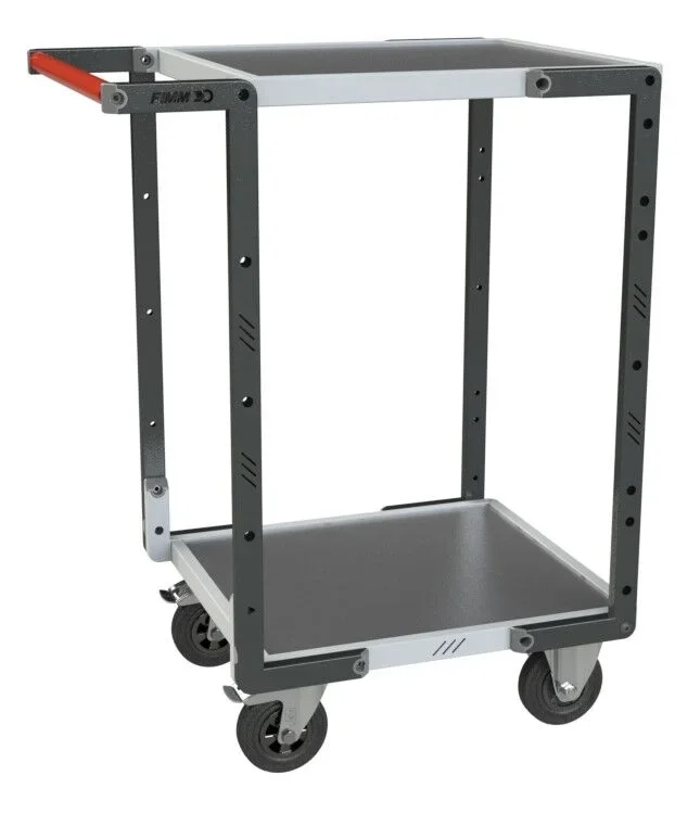 Servante montée 2 plateaux tôle 550×500 mm roues CC 250 kg – FIMM – 886720311