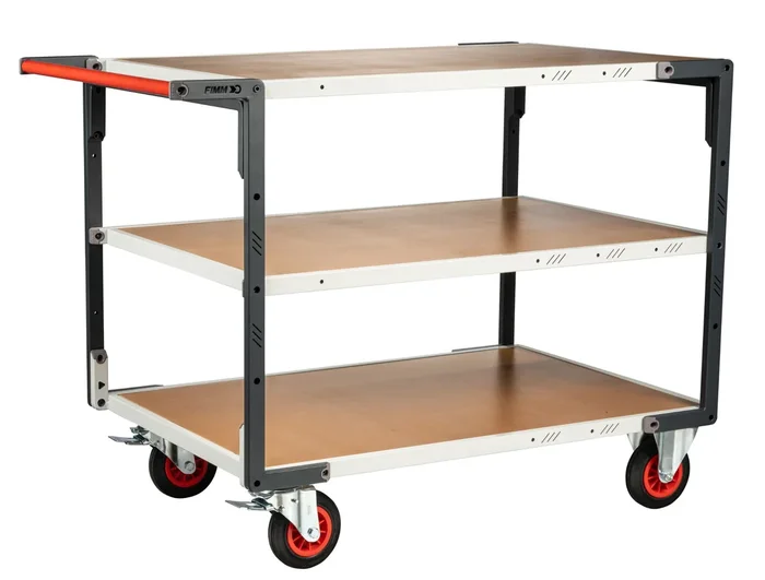 Servante montée 3 plateaux médium 1200×800 mm roues CC 400 kg – FIMM – 886732234