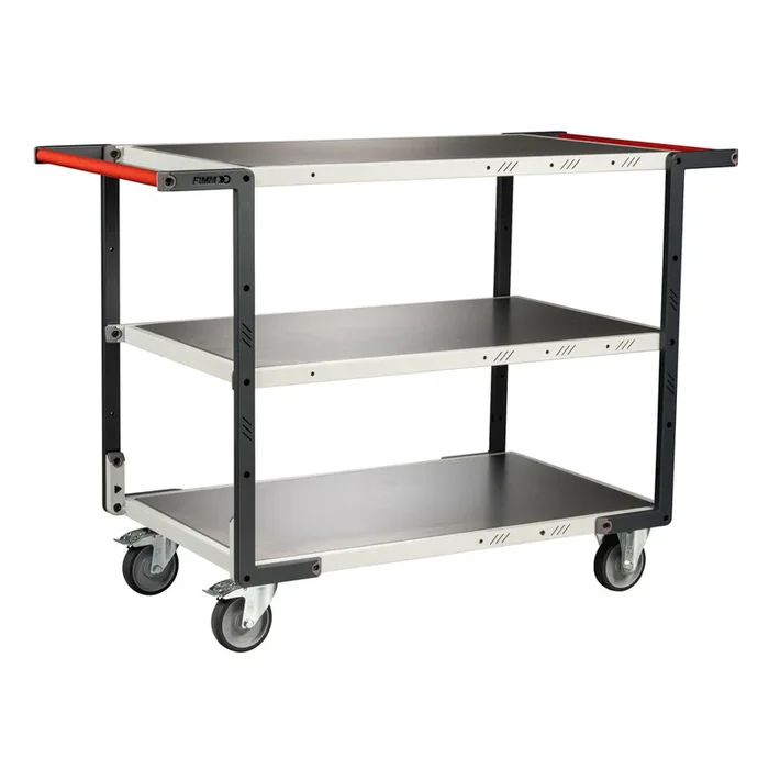 Servante montée 3 plateaux tôle galva double poignées 1000×600 mm roues TPE 250 kg – FIMM – 886722327