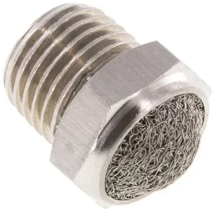 Silencieux NPT 1/4″, toile métallique, 1.4305
