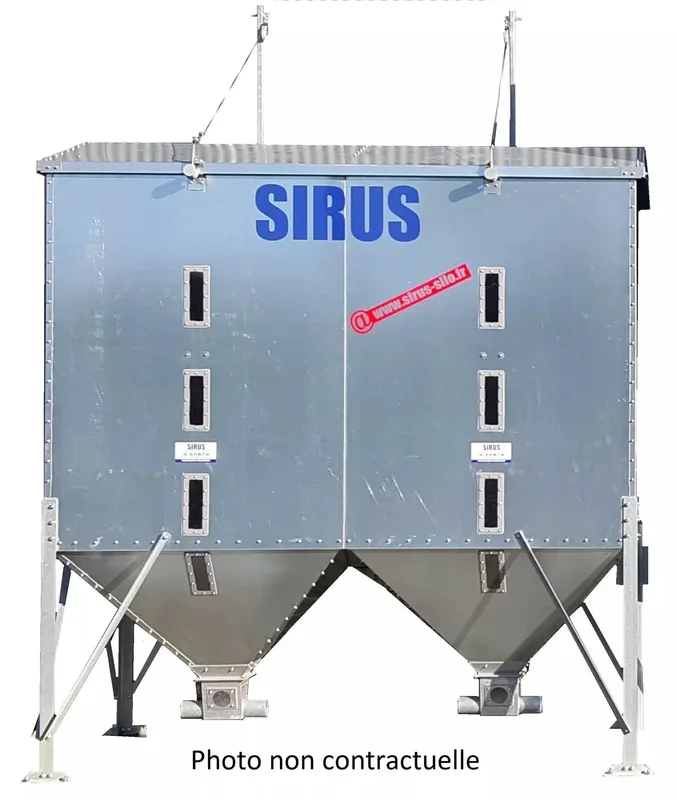 Silo Sirus cubique « Succes » 7,50m³- Bicône – Remplissage par GODET Sirus