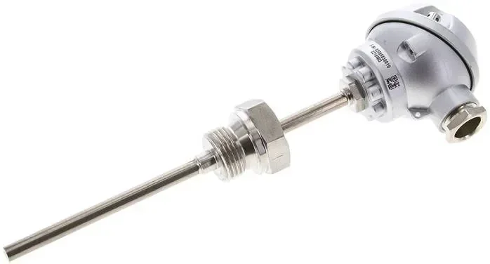 Sonde à résistance Pt100 (2 fils), G1/2&Prime;-6x100mm, avec tube à col court